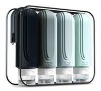 Mrsdry Travel Bottles for Toiletries, Large 6oz Oversize Containers, BPA Free Leak Proof Tubs Refillable Liquid Traveler Accessories with Toiletry Bag for Cometic Shampoo and Lotion Soap (4 Pack)