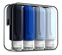 Mrsdry Travel Bottles for Toiletries, Large 6oz Oversize Containers, BPA Free Leak Proof Tubs Refillable Liquid Traveler Accessories with Toiletry Bag for Cometic Shampoo and Lotion Soap (4 Pack)