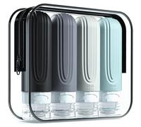 Mrsdry Travel Bottles for Toiletries, Tsa Approved 3oz Travel Size Containers BPA Free Leak Proof Refillable Liquid Silicone Squeezable Travel Accessories for Shampoo Conditioner Lotion (4 Pack)