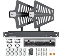 MRSDY MD-10 UHF Wireless Antenna Distribution System, Wireless Microphone Signal Amplifier, Gain Adjustment Active Antenna Paddles, 8 Outputs + 2 Cascade Ports, Covers 400-950MHz Frequency Range