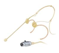 MRSDY Professional Headset Microphone, Compatible with Shure Wireless System, Omnidirectional Condenser Double Over Ear Headworn Mic, 4-Pin Mini XLR, Cable Length 42 Inch (Beige)