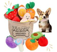 MRSOHRET 15Pcs Squeaky Dog Toys, Small Plush Puppy Toy, Dog Toys to Keep Them Busy, Interactive Squeak Stuffed Toys for Small Medium Dogs with Basket, Reduce Boredom and Teeth Cleaning