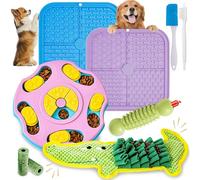 MRSOHRET 9 PCS Interactive Dog Puzzle Toy Set, Mentally Stimulating Dog Enrichment Toys for Small to Medium Smart Dogs, Includes Lick Mat with Suction Cups and Snuffle Mat for Dogs