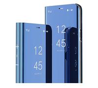 MRSTER Flip Case for Xiaomi Note 10 lite Mirror Design Clear View Bookstyle Protecter Shell With Kickstand Cover for Xiaomi Mi Note 10 lite. Flip Mirror: Blue