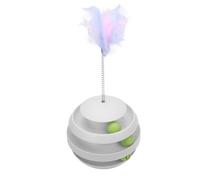 MRSTORY Interactive Chat Toy Turnlet Improve the Vitality of the Cat Promote the Exercise Toy with Rotating Ball for Interior Material Pp Abs Diameter 22cm (Light gray)
