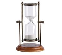 MRSTORY Metal Rotating Sand Glass Timer Clock Hourglass Table Ornament Home Decor 15 Minutes Timing for Living Room Office Desktop Decoration Glass Metal Sand Material 7 x 18.5cm