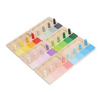 MRSTORY Plaborative Toys of Educational Colors in Wooden for Children with 6 Plates and 24 Colored Designs for Early Awakening and Hand -looking Coordination