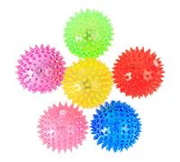 MRSTORY PVC Pet Dog Puppy LED Ball Light Up Flashing Play Toy Chasing Bounce Spiky Ball for Training and Entertainment (7.5cm(1 pcs - random color))