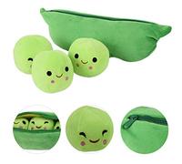 MRSTORY Soft Pea Pod Plush Toy Stuffed Peas Kids (Green)