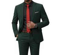 MrSure Men's Suit, 2 Piece Slim Fit Jacket and Pants with Tie, One Button Blazer Trouser for Weddings Proms