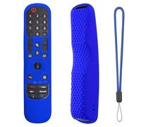 MRSVI Silicone Cover for MR24GA/MR21GA/MR22GN/MR23GA Protective Case Compatible with LG Magic TV C2 C3 G3 OLED Remote Control Slicone Sleeve with Lanyard (Glow Blue) (Blue)