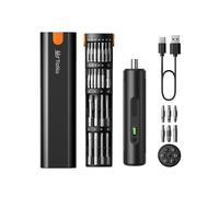MrToNo Mini Electric Screwdriver Set, 35 in 1 Small Electric Cordless Screwdriver Set, 3 Torque Settings, 1500mAh Battery, 33 Magnetic Bits, LED Light, Rechargeable Tool for Furniture, DIY