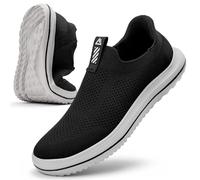 MrToNo Slip On Sneaker Men's Lace Free Sneakers Hand-Free Running Shoes Lightweight Breathable Outdoor Sports Sneakers Leisure Road Running Shoes Black-HEISE 43
