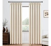 MRTREES Beige Blackout Curtains 90 Drop, 2 Panels Thermal Curtains Pencil Pleat for Bedroom Living Room, 46x90 Inch 117x228 CM, Beige