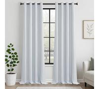 MRTREES Blackout Curtains Bedroom 96 Drop 2 Panels Greyish White Eyelet Thermal Curtain for Living Room Soft Texture Window Treatments for Kids 55x96 Inch 140x245 CM