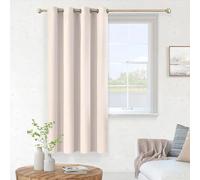 MRTREES Blackout Curtains for Bedroom, Beige Curtains 52x63 Inch 132x160 CM 1 Panel, Short Curtains with Eyelet for Living Room and Kitchen Windows