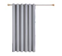 MRTREES Blackout Door Curtains Thermal 72 Inch Drop Single Grey Blackout Curtain for Bedroom Living Room Soft Texture Window Treatments, 1 Panel 90x72 Inch, Gray