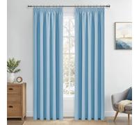 MRTREES Blackout Thermal Curtains 90 Inch Drop, Pencil Pleat Curtains for Bedroom Living Room Multiple Hanging Methods, 2 Panels 117x228 CM 46x90 Inch Sky Blue