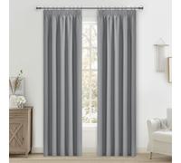 MRTREES Blackout Thermal Pencil Pleat Curtains 72 Inch Drop, Window Curtains for Living Room Bedroom Multiple Hanging Methods, 2 Panels 228x18 CM 90x72 Inch Light Grey