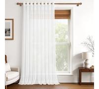 MRTREES Curtain, White, 200 x 245 cm, 1 Piece, Stylish Bedroom Curtains, Transparent Curtains for Home, Living Room, Lounge, Modern Decorative with Eyelets