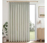 MRTREES Extra Wide Linen Look Semi-Transparent Curtains for Large Windows Living Room, Linen Curtain with Ruffle Tape, 1 Piece, 240 cm Long x 200 cm Wide, Curtains for Bedroom Rails