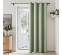 MRTREES Green Blackout Curtains 84 Inch Drop, Single Thermal Door Curtain with Eyelet for Bedroom and Living Room, 1 Panel 132x214 CM 52x84 Inch Sage Green