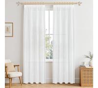 MRTREES Hidden Loop Curtains for Bedroom Window - Modern Glass White Organza, 2 Pieces, 140 x 235 cm