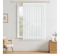 MRTREES Modern Grey Transparent Curtains with Hooks for Track Transparent Curtains Living Room Modern 1 Piece Elegant Living Room 200 x 120 cm (WxH) Three Methods of Use