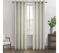 MRTREES Natural Linen Curtain 140x230cm Set of 2 Panels Sheer Curtain with Eyelets, Modern Translucent Window Voile Curtains for Living Room Bedroom Office