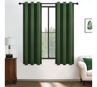 MRTREES Olive Green Blackout Curtains 54 Inch Drop, Thermal Blackout Curtains Eyelet for Bedroom Kitchen, 2 Panels Window Treatment 117x137 CM 46x54 Inch Olive Green