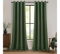 MRTREES Opaque Curtain with Eyelets Thermal Curtain Olive Green Set of 2 Opaque Curtains 260 cm Long 140 cm Wide Curtain Scarves for Living Room Bedroom Children's Room Blackout Curtain