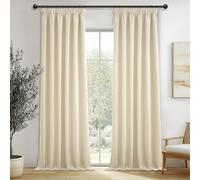 MRTREES Opaque Curtains Set of 2 Curtains 140cm Width x 250cm Length Beige Modern Opaque Curtains with Gathered Belt for Living Room, Bedroom, Kitchen and Juvenile Bedroom