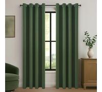 MRTREES Opaque Curtains, Set of 2, Dark Green, 225 cm L x 140 cm W, Blackout, Eyelets, Contemporary Style, Living Room, Bedroom, Children's Room, Dining Room