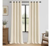 MRTREES Opaque Curtains, Thermal Curtains with Eyelets, Blackout Curtain, Eyelet Curtain, Modern Curtain, 270 x 140 cm (H x W), Beige Cream, Set of 2 for Hotels, Offices, Living Room, Bedroom