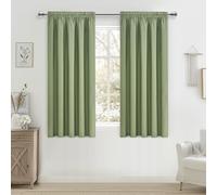 MRTREES Sage Green Blackout Curtains 54 Inch Drop, Thermal Pencil Pleat Curtains for Bedroom Multiple Hanging Methods, 2 Panels 117x137 CM 46x54 Inch Sage Green