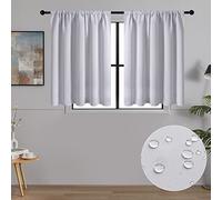 Mrtrees Set of 2 Short Blackout Curtains, Opaque Kitchen Curtains, Panels, Decorative, for Living Room, Bedroom, 60 x 120 cm (H x W), Off-White