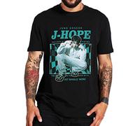 MRUDM J-Hope Jack in The Box T Shirt Short Sleeve 100% Cotton Pop Singer T Shirt Round Neck Tops Plus Size Black