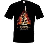 MRUDM Men Fashion Print Cotton T Shirt Conan The Barbarian V2 T Shirt Black Poster Men Funny T Shirt