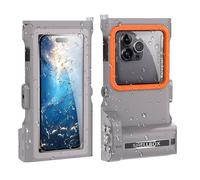 MRUOZRUI Dive Scuba Case-50FT/15M Waterproof Underwater Phone Housing for Snorkeling Filming Picture, Compatible with iPhone 16/15/14 Pro Max Samsung Galaxy S25/24/23 Ultra Plus, Grey & Orange