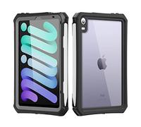 MRUOZRUI Waterproof Case Compatible with iPad mini 7&6 6th Generation 8.3 Inch, Full Body Heavy Duty Protection with Built-in Screen Protector, Pencil Holder, Strap, Shockproof Tablet Case