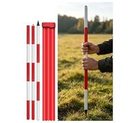 MRVAKDYDI Aluminum Survey Rod, Aluminum Marking Pole Red 2/3/5 meters Scale for Surveying Construction Depth Land(3 meters/9.9 ft)