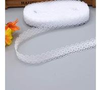 MRVAKDYDI Applique Inelastic Embroidery Lace Trim, Pack of 2 5 10 Yards 14mm Polyester Cotton Lace Ribbon Multicolor(White,10 yards)