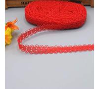 MRVAKDYDI Applique Inelastic Embroidery Lace Trim, Pack of 2 5 10 Yards 14mm Polyester Cotton Lace Ribbon Multicolor(Red,10 yards)