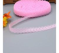 MRVAKDYDI Applique Inelastic Embroidery Lace Trim, Pack of 2 5 10 Yards 14mm Polyester Cotton Lace Ribbon Multicolor(Pink,10 yards)