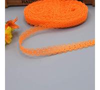 MRVAKDYDI Applique Inelastic Embroidery Lace Trim, Pack of 2 5 10 Yards 14mm Polyester Cotton Lace Ribbon Multicolor(Orange,5 yards)