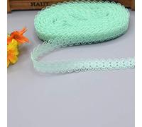 MRVAKDYDI Applique Inelastic Embroidery Lace Trim, Pack of 2 5 10 Yards 14mm Polyester Cotton Lace Ribbon Multicolor(Mint Green,5 yards)