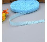 MRVAKDYDI Applique Inelastic Embroidery Lace Trim, Pack of 2 5 10 Yards 14mm Polyester Cotton Lace Ribbon Multicolor(Light Blue,5 yards)