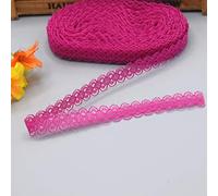 MRVAKDYDI Applique Inelastic Embroidery Lace Trim, Pack of 2 5 10 Yards 14mm Polyester Cotton Lace Ribbon Multicolor(Rose,5 yards)