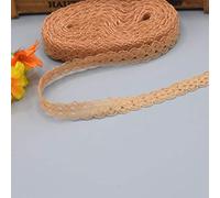 MRVAKDYDI Applique Inelastic Embroidery Lace Trim, Pack of 2 5 10 Yards 14mm Polyester Cotton Lace Ribbon Multicolor(Coffee,5 yards)