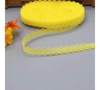MRVAKDYDI Applique Inelastic Embroidery Lace Trim, Pack of 2 5 10 Yards 14mm Polyester Cotton Lace Ribbon Multicolor(Yellow,10 yards)